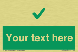 Custom green background, green tick sign